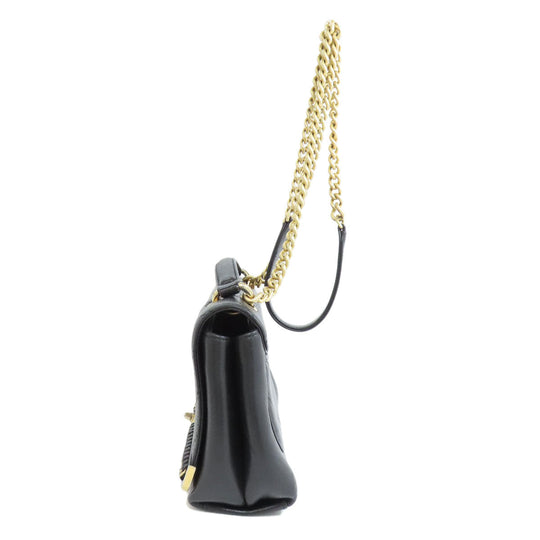 CHANEL Shoulder Bag lambskin black Vstitch Gold Metal 2WAY