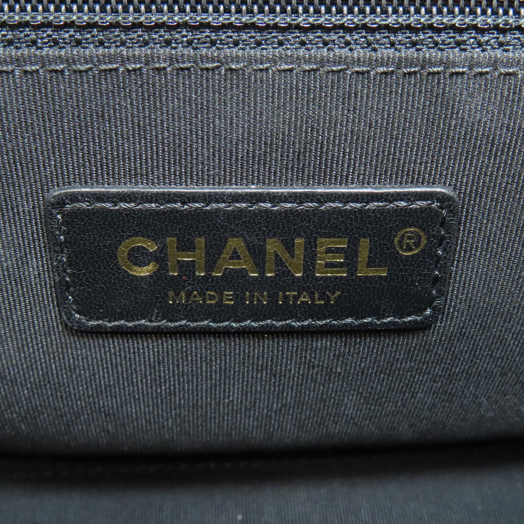 CHANEL Shoulder Bag lambskin black Vstitch Gold Metal 2WAY