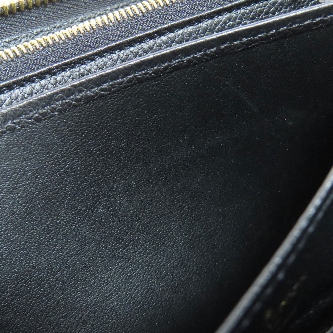 LOUIS VUITTON Long Wallet Purse M64805 Ann Platt black Zippy wallet Women Used Authentic