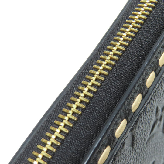 LOUIS VUITTON Long Wallet Purse M64805 Ann Platt black Zippy wallet Women Used Authentic