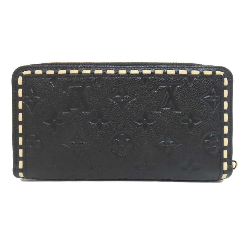LOUIS VUITTON Long Wallet Purse M64805 Ann Platt black Zippy wallet Women Used Authentic