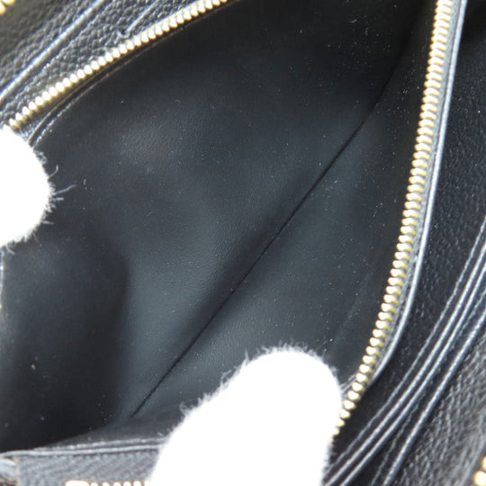 LOUIS VUITTON Long Wallet Purse M64805 Ann Platt black Zippy wallet Women Used Authentic