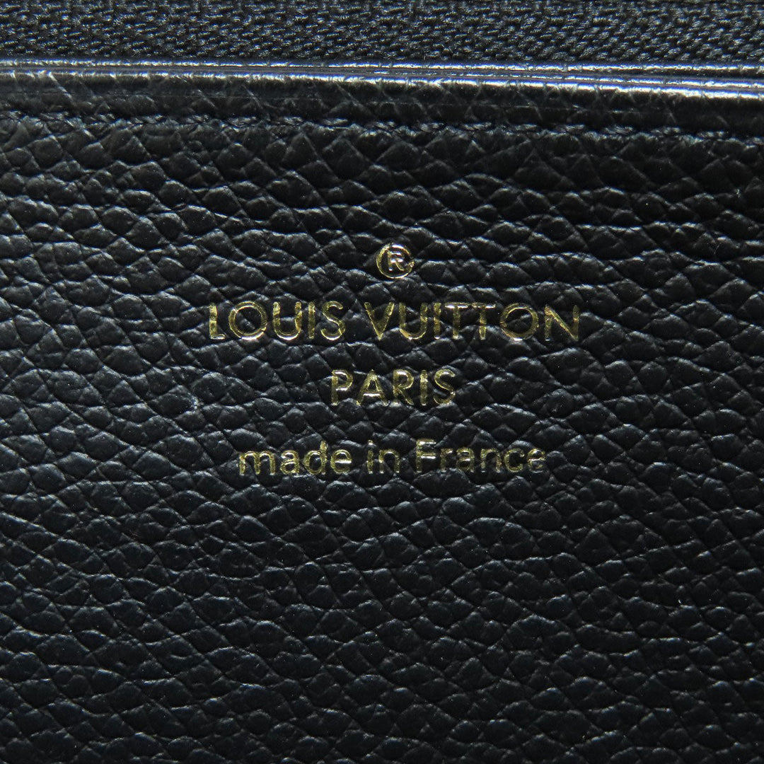 LOUIS VUITTON Long Wallet Purse M64805 Ann Platt black Zippy wallet Women Used Authentic