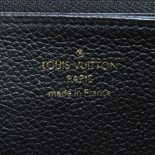 LOUIS VUITTON Long Wallet Purse M64805 Ann Platt black Zippy wallet Women Used Authentic