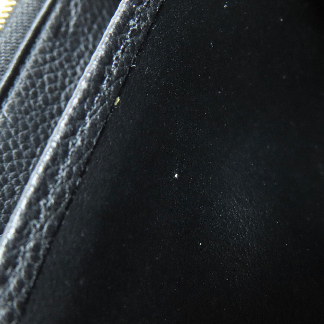 LOUIS VUITTON Long Wallet Purse M64805 Ann Platt black Zippy wallet Women Used Authentic