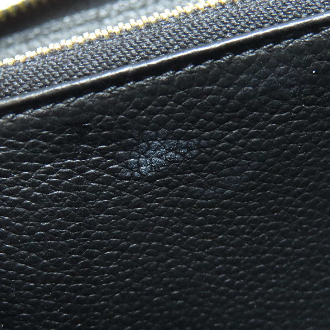 LOUIS VUITTON Long Wallet Purse M64805 Ann Platt black Zippy wallet Women Used Authentic