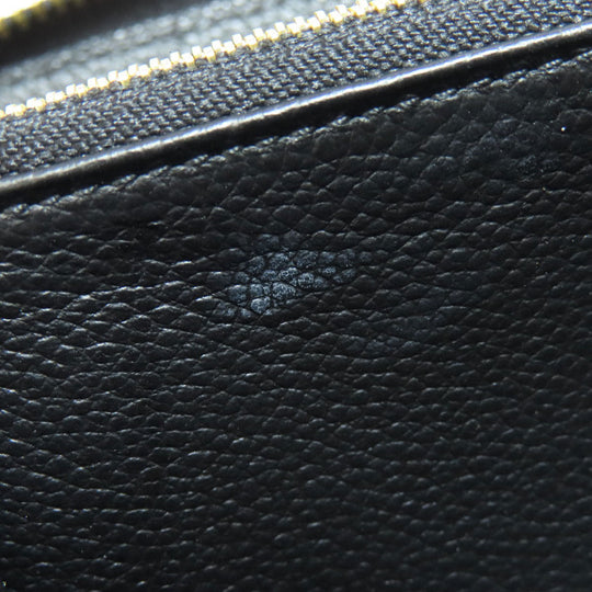 LOUIS VUITTON Long Wallet Purse M64805 Ann Platt black Zippy wallet Women Used Authentic