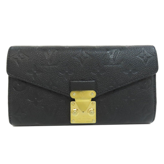 LOUIS VUITTON Long Wallet Purse M62458 Ann Platt black Portefeuille Mtis Women Used Authentic