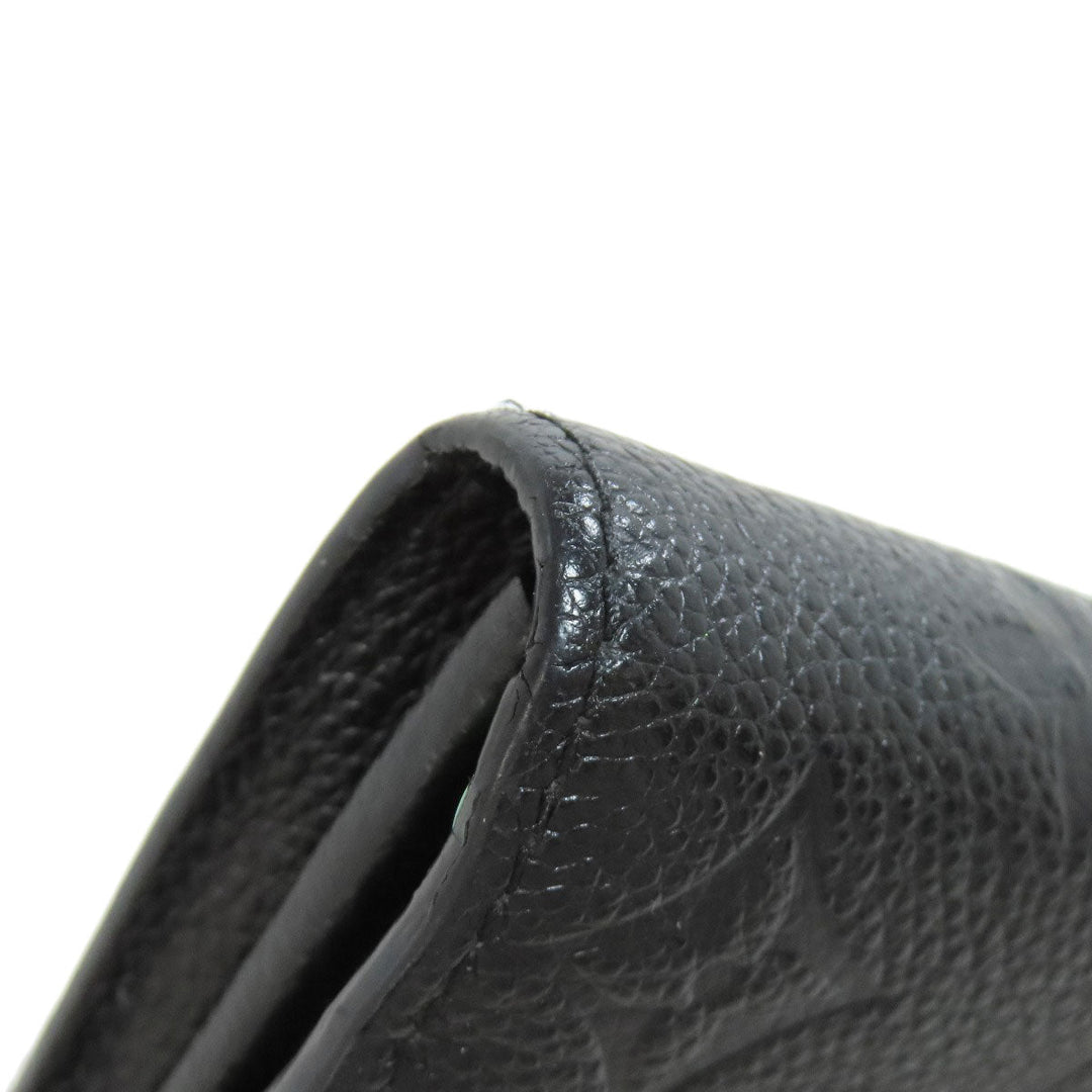 LOUIS VUITTON Long Wallet Purse M62458 Ann Platt black Portefeuille Mtis Women Used Authentic