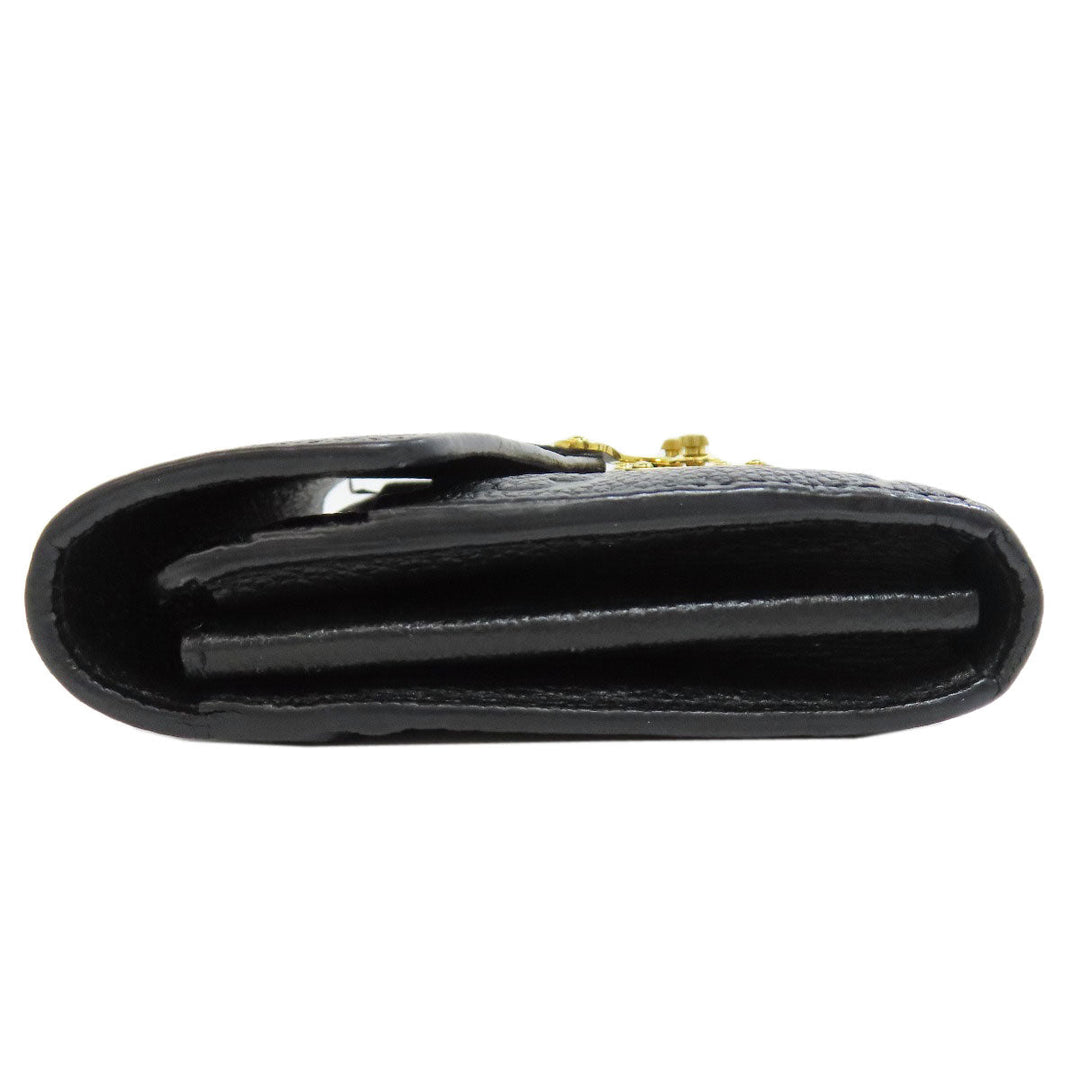LOUIS VUITTON Long Wallet Purse M62458 Ann Platt black Portefeuille Mtis Women Used Authentic