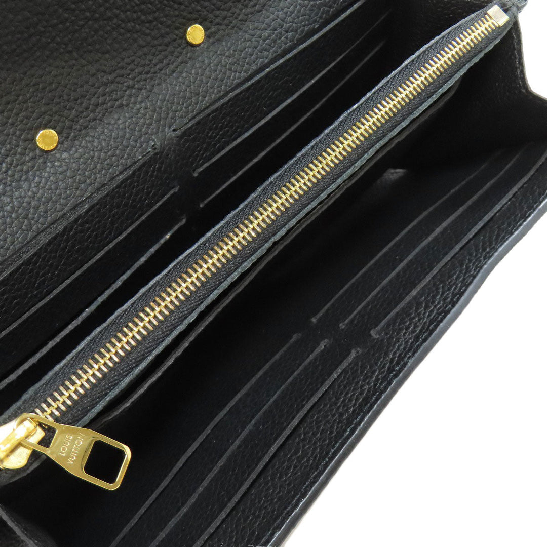 LOUIS VUITTON Long Wallet Purse M62458 Ann Platt black Portefeuille Mtis Women Used Authentic