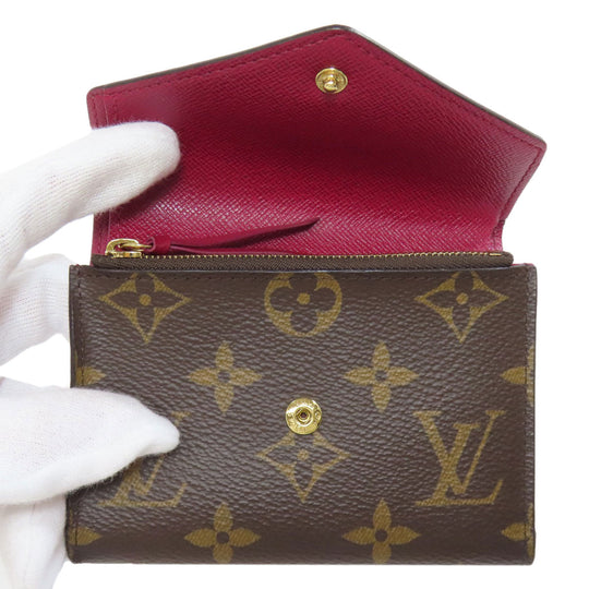 LOUIS VUITTON Bifold Wallet M41938 Monogram canvas Brown Portefeuille Victorine Women Used Authentic