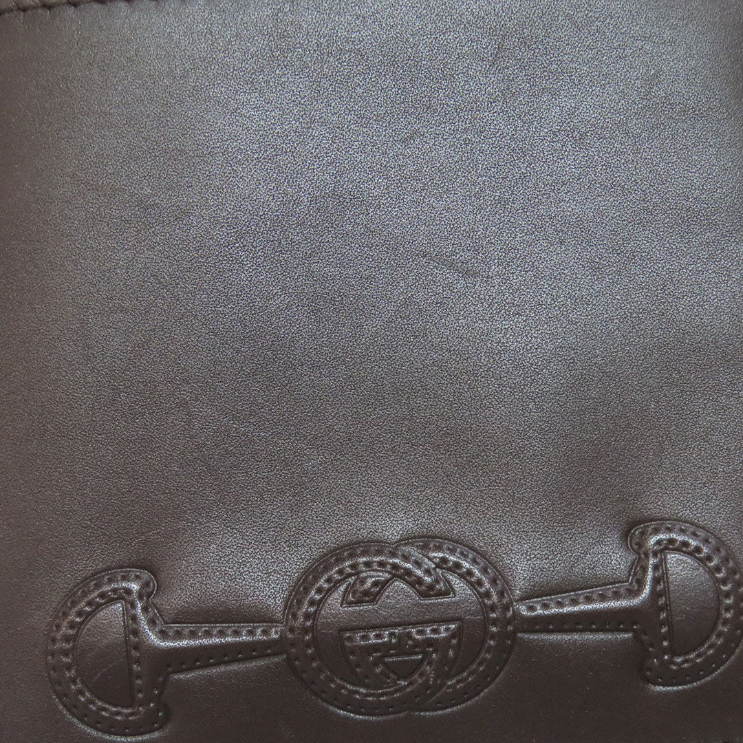 GUCCI Bifold Wallet 295597 leather Brown Horsebit mens Used Authentic