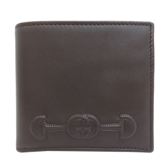 GUCCI Bifold Wallet 295597 leather Brown Horsebit mens Used Authentic