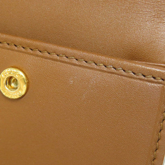 GUCCI Bifold Wallet 453155 PVC, Leather Brown GG Supreme Women Used Authentic