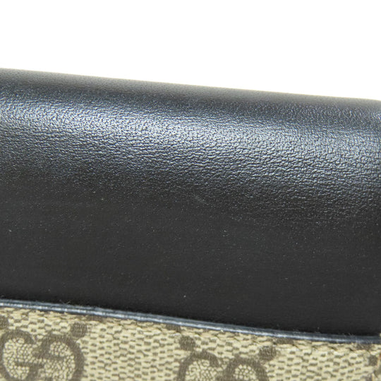 GUCCI Bifold Wallet 453155 PVC, Leather Brown GG Supreme Women Used Authentic