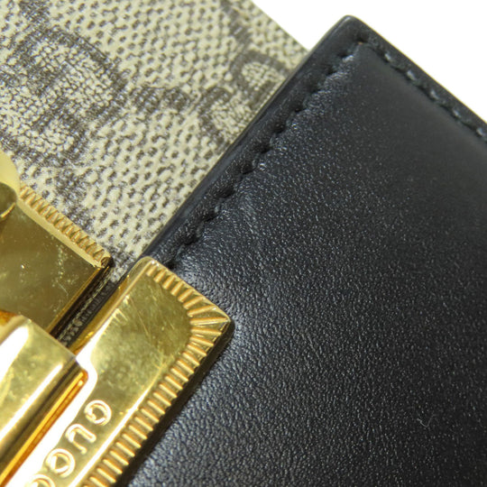 GUCCI Bifold Wallet 453155 PVC, Leather Brown GG Supreme Women Used Authentic