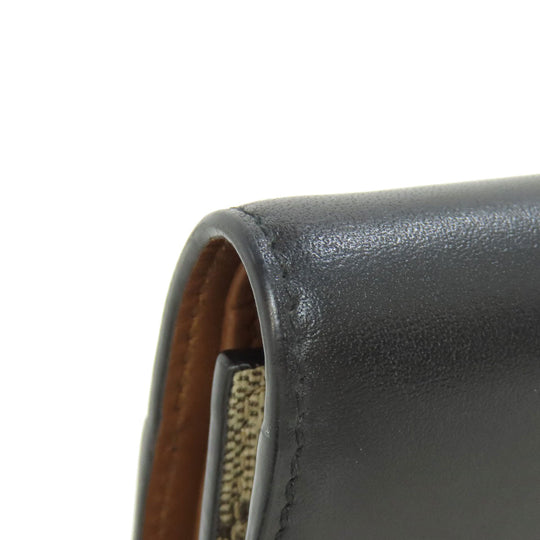 GUCCI Bifold Wallet 453155 PVC, Leather Brown GG Supreme Women Used Authentic