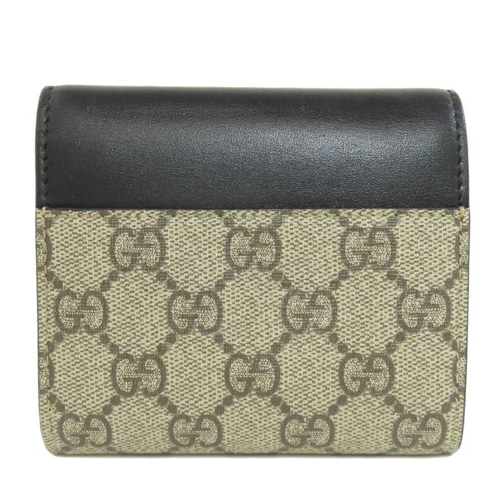 GUCCI Bifold Wallet 453155 PVC, Leather Brown GG Supreme Women Used Authentic