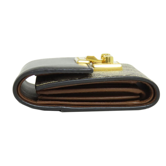 GUCCI Bifold Wallet 453155 PVC, Leather Brown GG Supreme Women Used Authentic