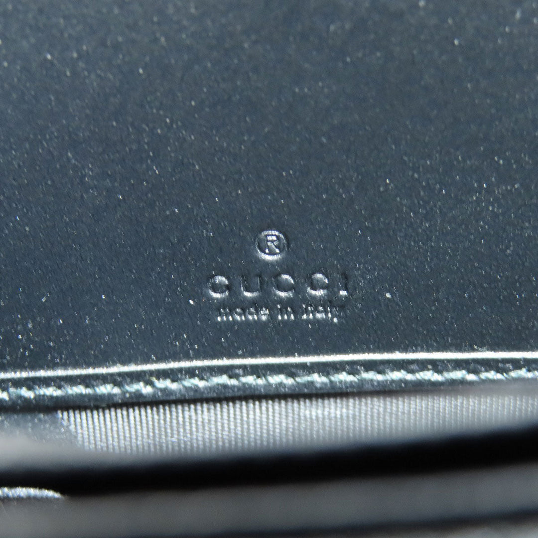GUCCI Long Wallet Purse 547591 leather black logo Women Used Authentic