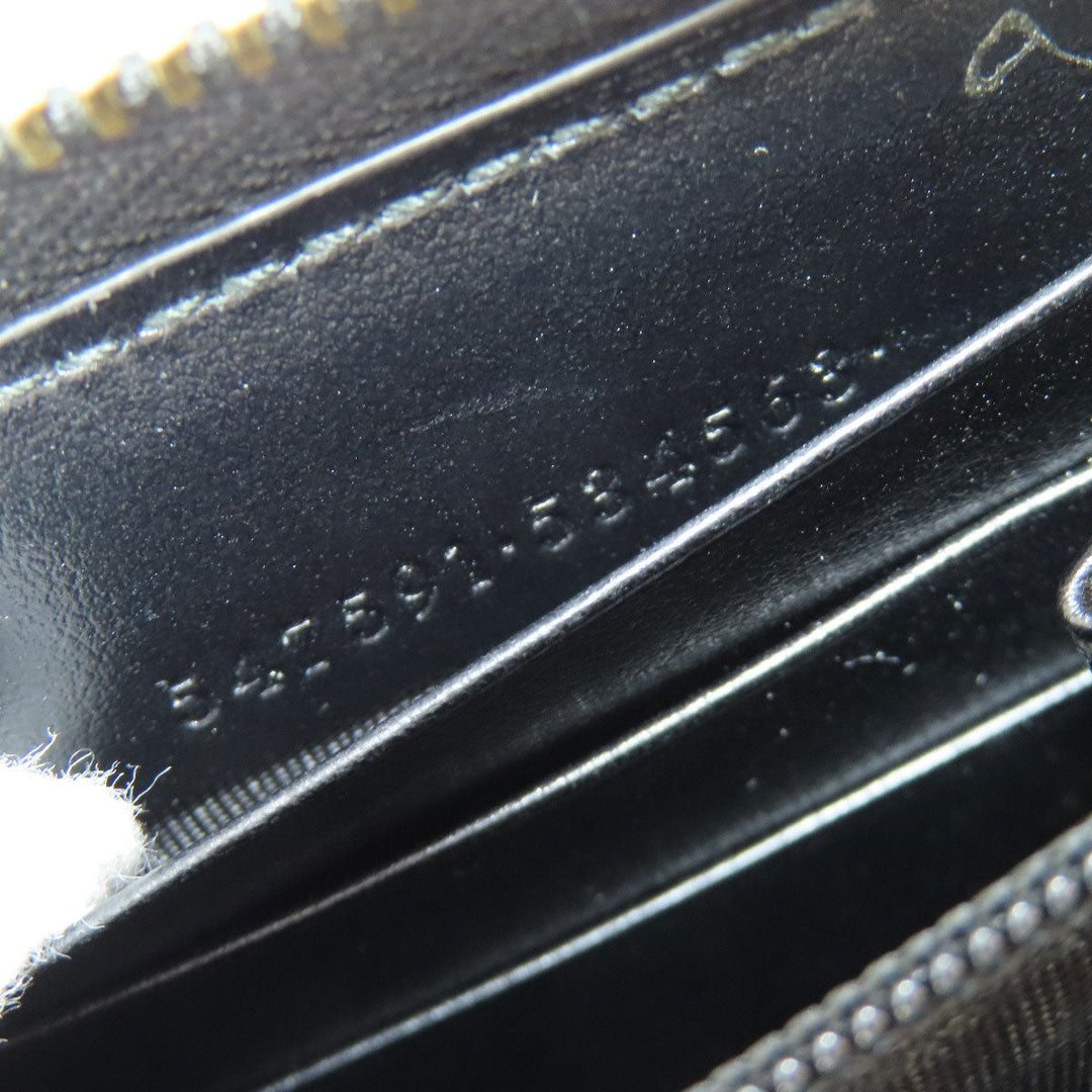 GUCCI Long Wallet Purse 547591 leather black logo Women Used Authentic