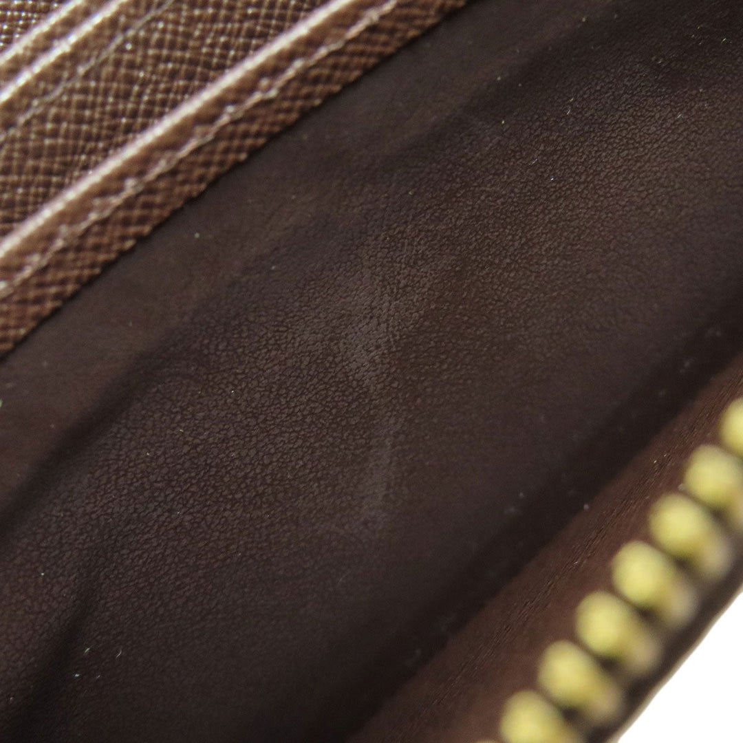LOUIS VUITTON Long Wallet Purse N60015 Damier canvas Brown Zippy wallet old