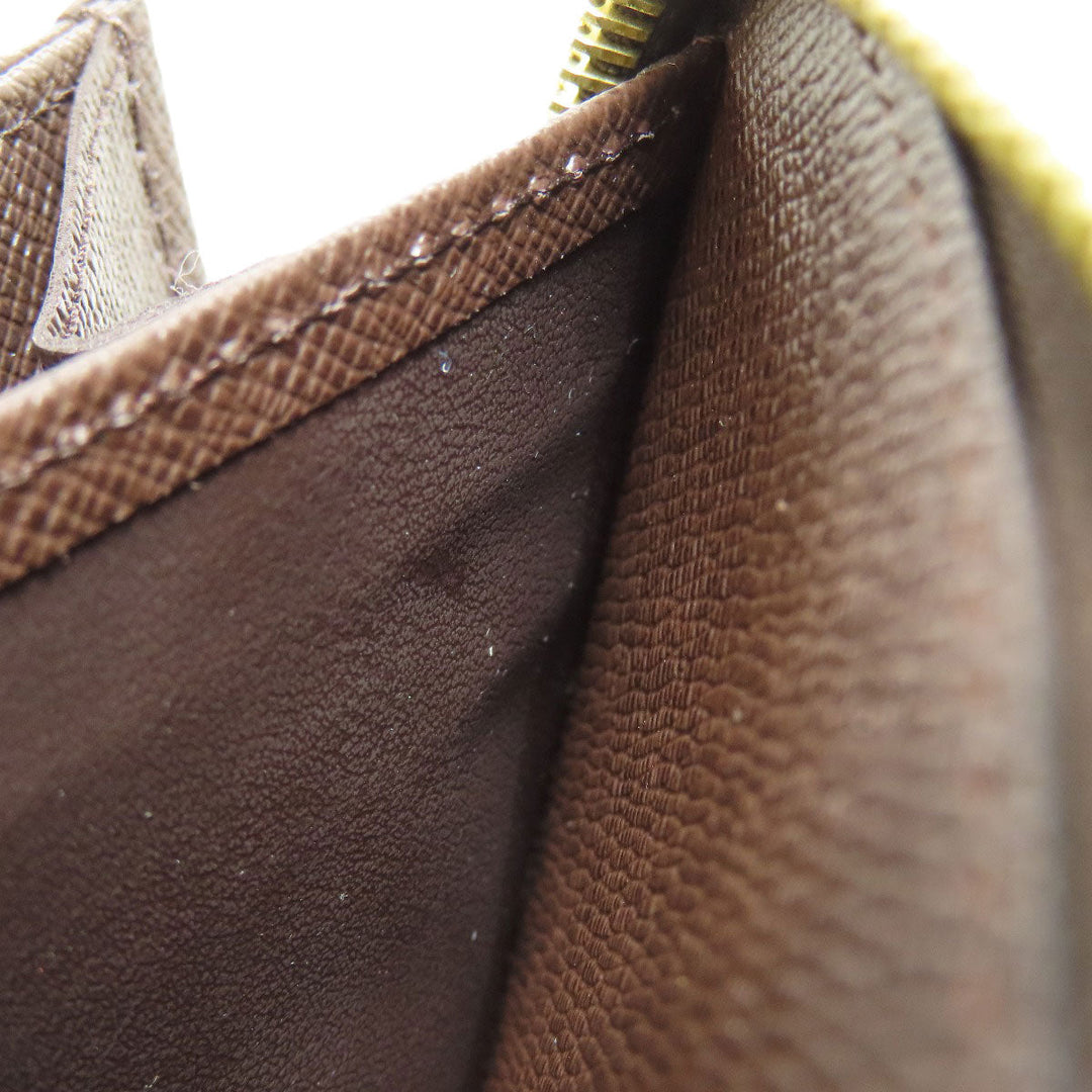 LOUIS VUITTON Long Wallet Purse N60015 Damier canvas Brown Zippy wallet old