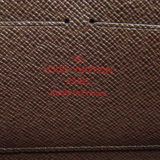 LOUIS VUITTON Long Wallet Purse N60015 Damier canvas Brown Zippy wallet old