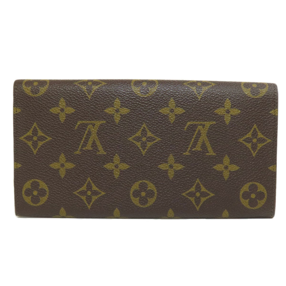 LOUIS VUITTON Long Wallet Purse M61723 Monogram canvas Brown Portefeuille Credit Women Used Authentic