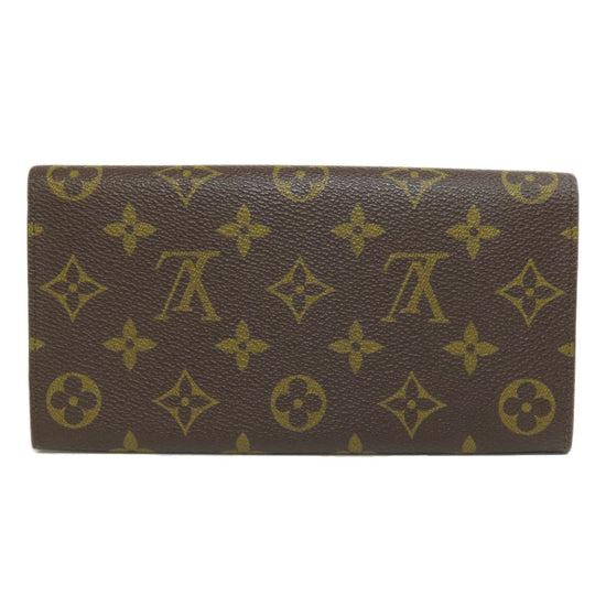 LOUIS VUITTON Long Wallet Purse M61723 Monogram canvas Brown Portefeuille Credit Women Used Authentic