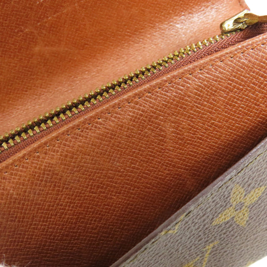 LOUIS VUITTON Bifold Wallet M61735 Monogram canvas Brown Portonet Zip Women Used Authentic