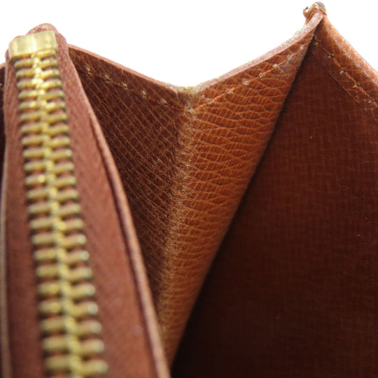 LOUIS VUITTON Bifold Wallet M61735 Monogram canvas Brown Portonet Zip Women Used Authentic