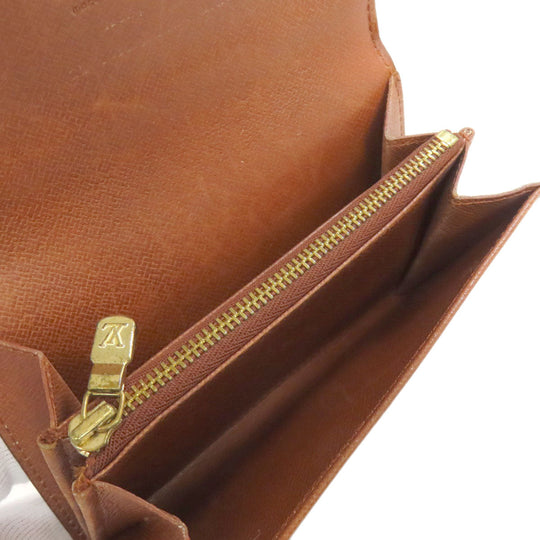 LOUIS VUITTON Bifold Wallet M61735 Monogram canvas Brown Portonet Zip Women Used Authentic