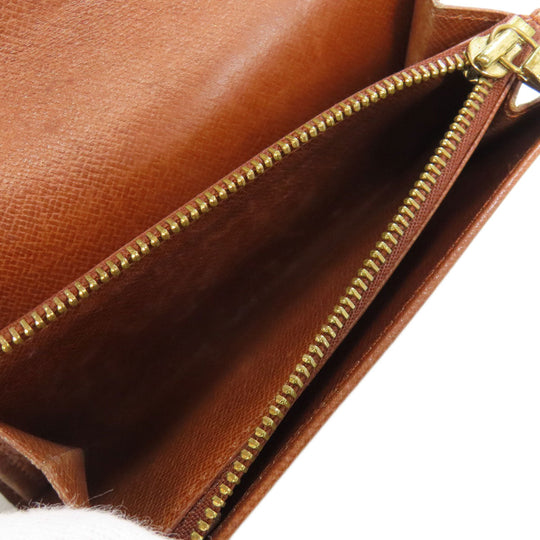 LOUIS VUITTON Bifold Wallet M61735 Monogram canvas Brown Portonet Zip Women Used Authentic