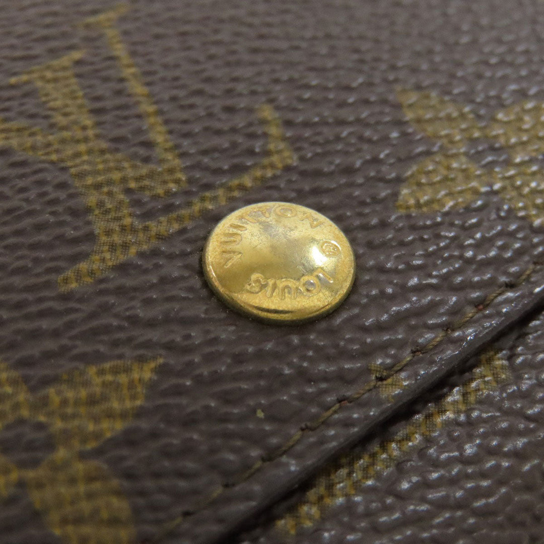 LOUIS VUITTON Bifold Wallet M61735 Monogram canvas Brown Portonet Zip Women Used Authentic