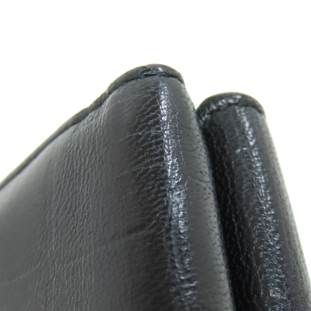 BALENCIAGA Bifold Wallet leather black Tri-fold Wallet Embossed Women(Unisex) Used Authentic