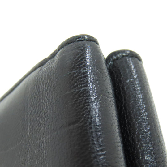 BALENCIAGA Bifold Wallet leather black Tri-fold Wallet Embossed Women(Unisex) Used Authentic