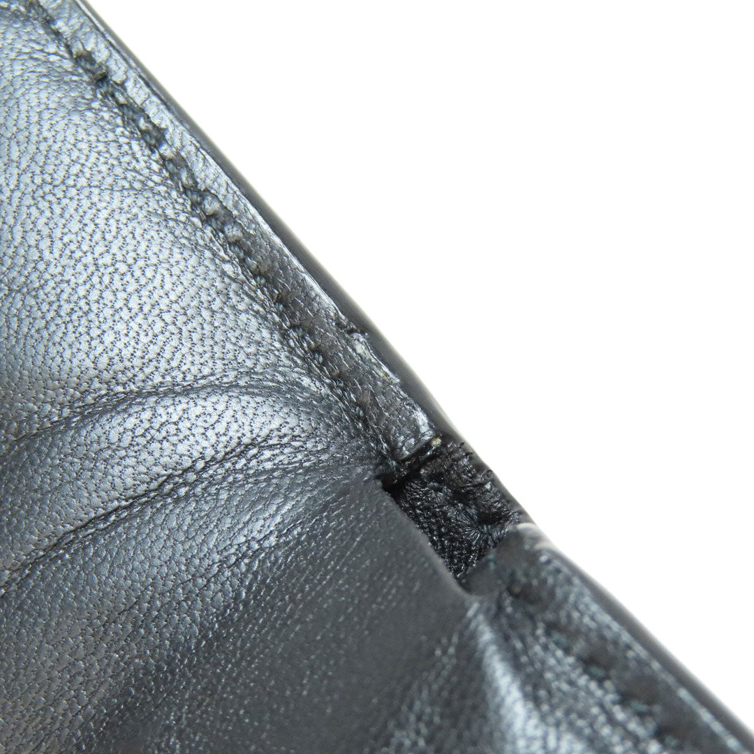 BALENCIAGA Bifold Wallet leather black Tri-fold Wallet Embossed Women(Unisex) Used Authentic