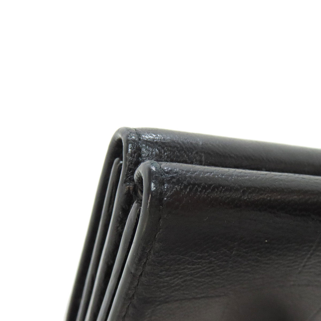 BALENCIAGA Bifold Wallet leather black Tri-fold Wallet Embossed Women(Unisex) Used Authentic