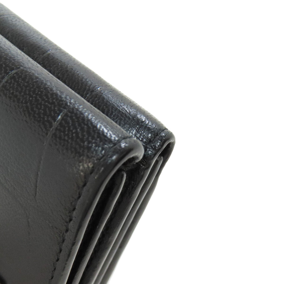 BALENCIAGA Bifold Wallet leather black Tri-fold Wallet Embossed Women(Unisex) Used Authentic