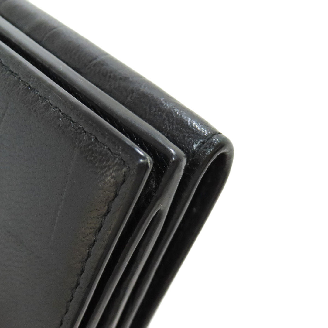 BALENCIAGA Bifold Wallet leather black Tri-fold Wallet Embossed Women(Unisex) Used Authentic