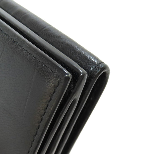 BALENCIAGA Bifold Wallet leather black Tri-fold Wallet Embossed Women(Unisex) Used Authentic