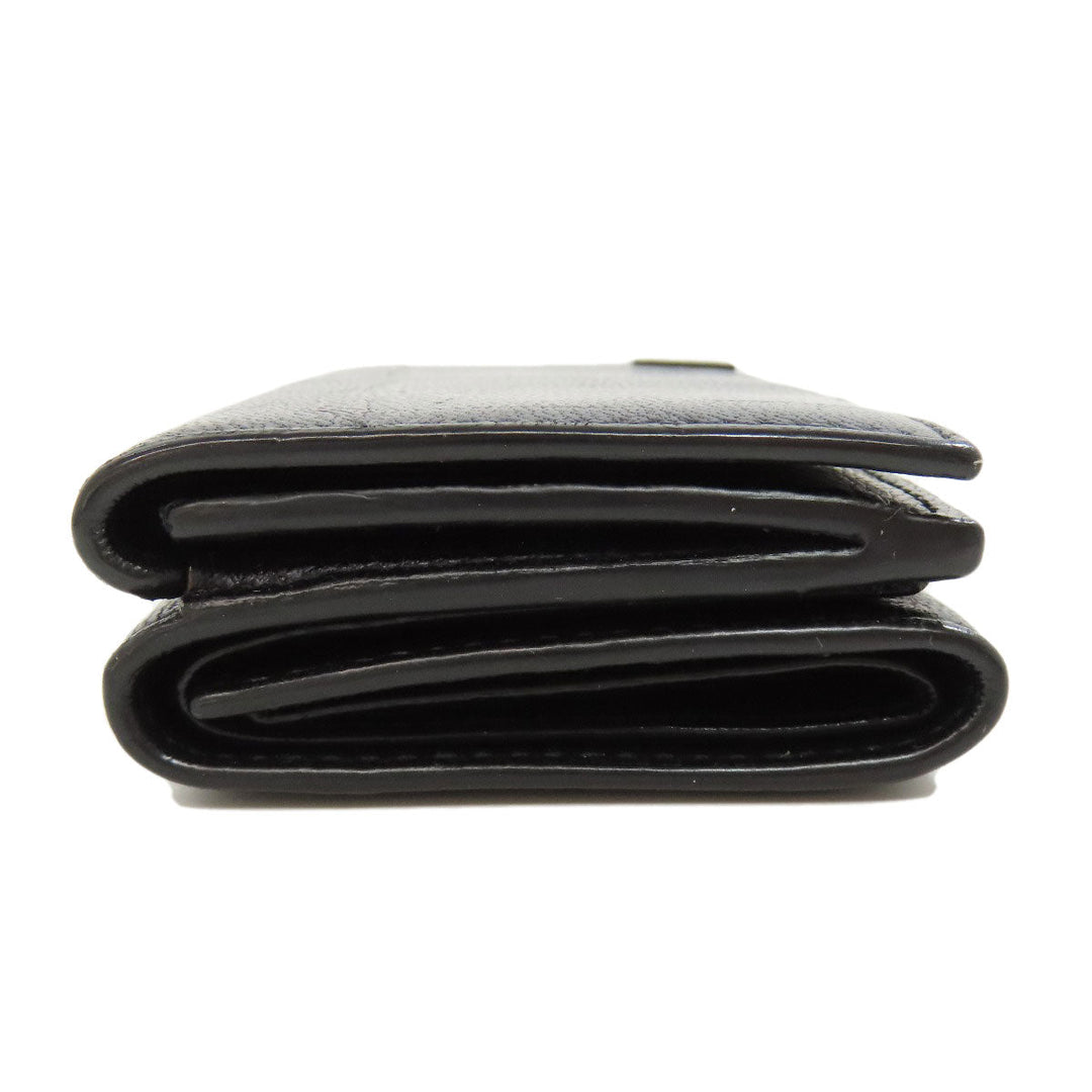 BALENCIAGA Bifold Wallet leather black Tri-fold Wallet Embossed Women(Unisex) Used Authentic