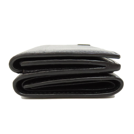 BALENCIAGA Bifold Wallet leather black Tri-fold Wallet Embossed Women(Unisex) Used Authentic