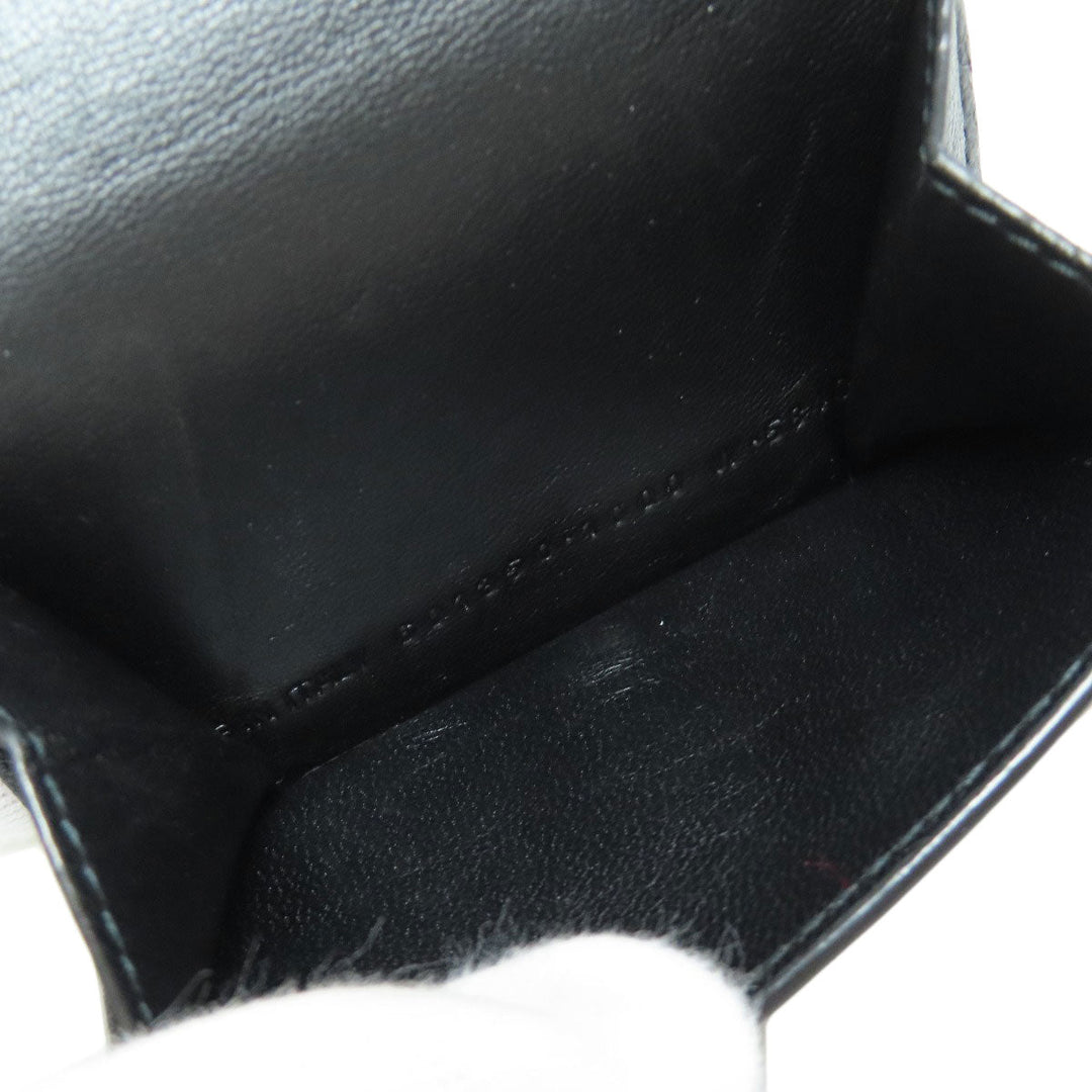 BALENCIAGA Bifold Wallet leather black Tri-fold Wallet Embossed Women(Unisex) Used Authentic