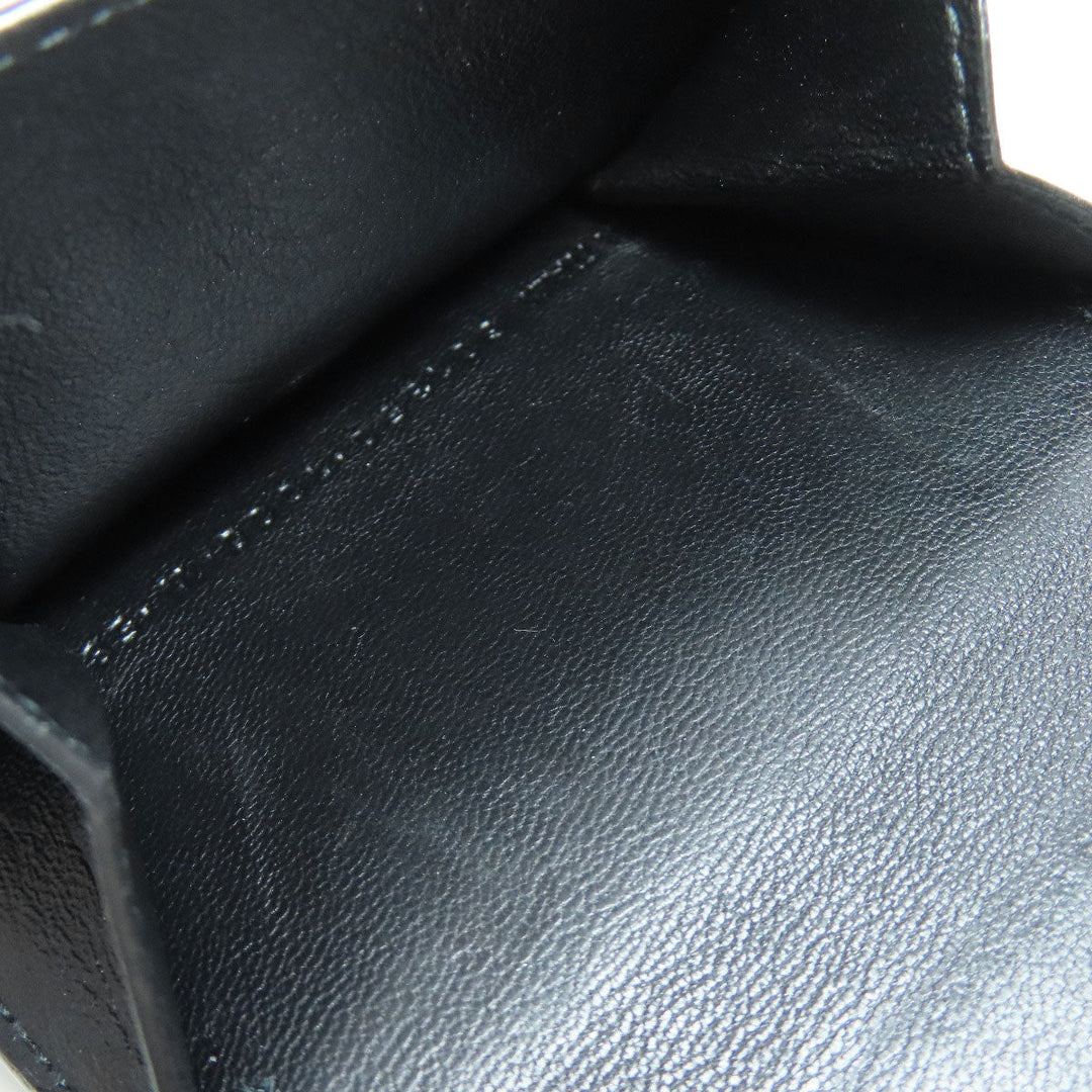 BALENCIAGA Bifold Wallet leather black Tri-fold Wallet Embossed Women(Unisex) Used Authentic