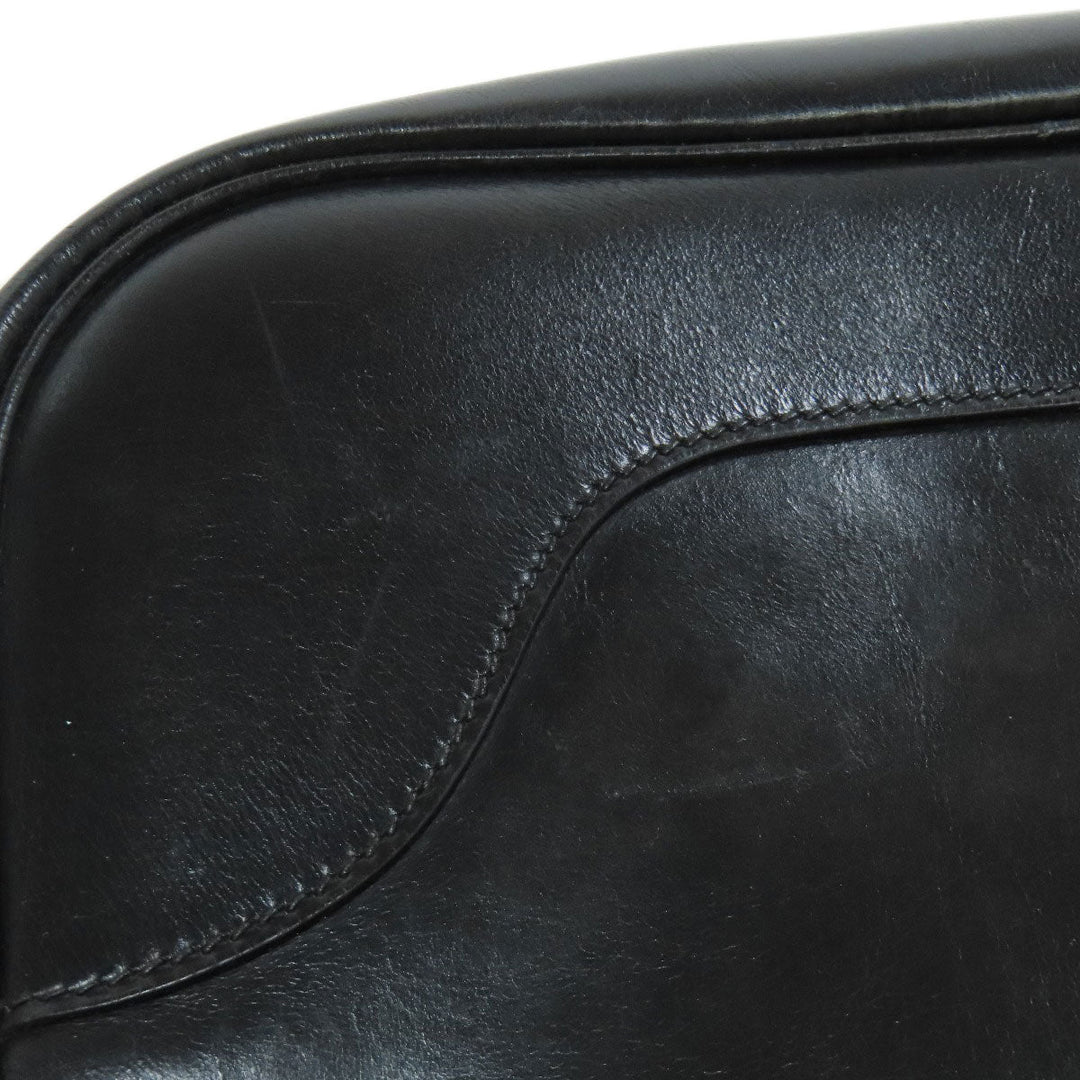 HERMES Shoulder Bag Calfskin black Trim 31 Gold Metal Women Used Authentic
