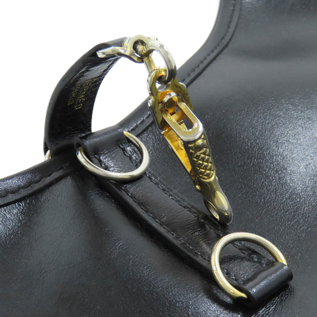 HERMES Shoulder Bag Calfskin black Trim 31 Gold Metal Women Used Authentic