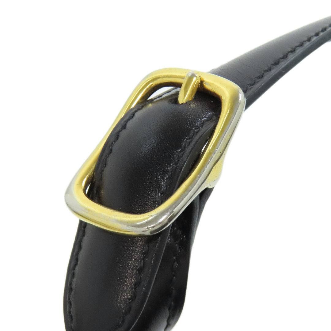 HERMES Shoulder Bag Calfskin black Trim 31 Gold Metal Women Used Authentic